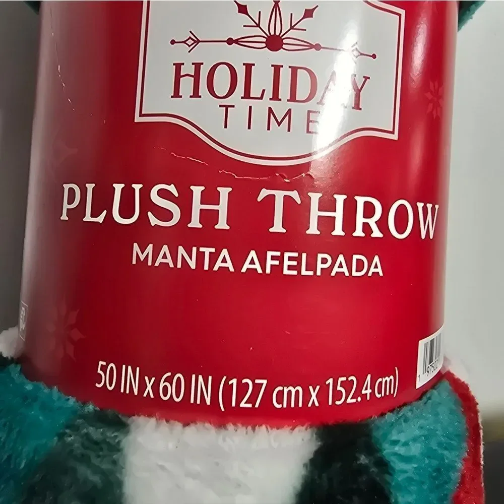Holiday Time Christmas Winter Modern Trees Design Soft Plush Throw Blanket, New